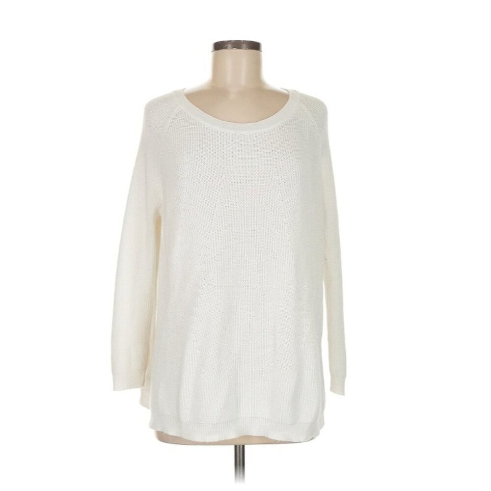 Mer Sea & Co Sweater Women's White Boxy Knit Mersea Mer-Sea Coastal Beach Nights - Picture 2 of 11